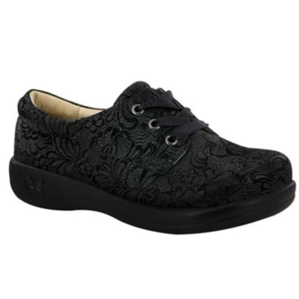 Alegria Black Floral Sneakers